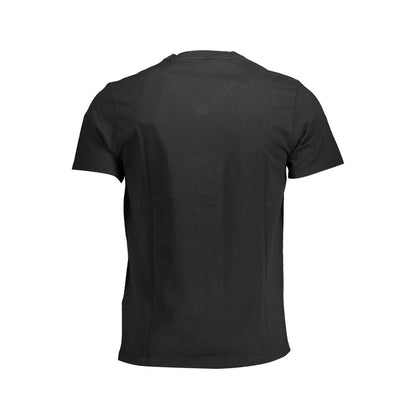 Elegant V-Neck Black Cotton Tee