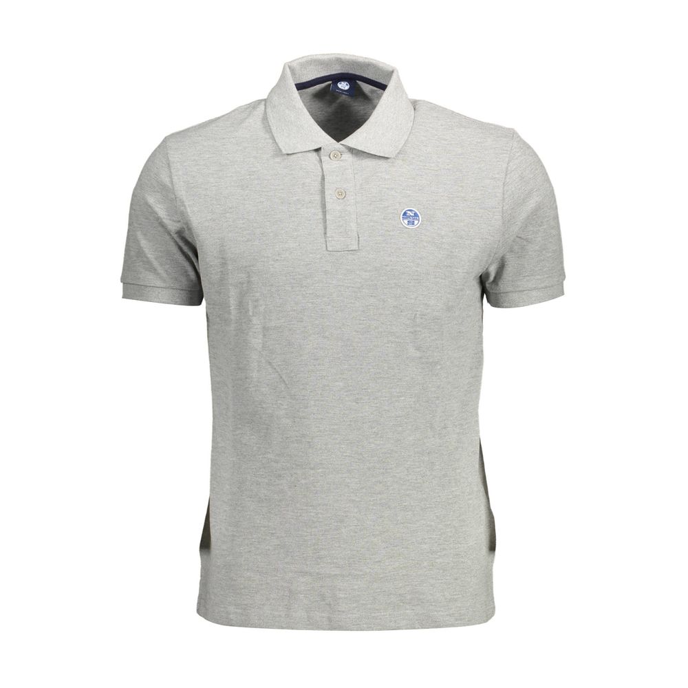 Elegant Gray Short-Sleeved Polo Shirt