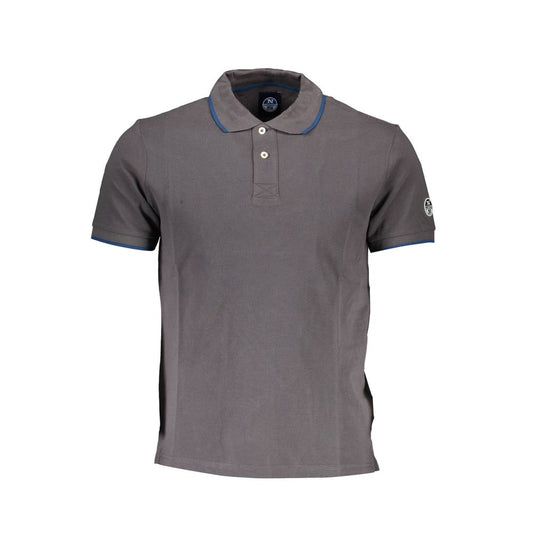 Elegant Gray Short-Sleeved Polo Shirt