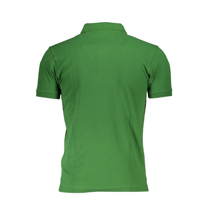 Green Cotton Men Polo Shirt