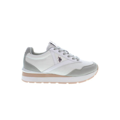 White Polyester Women Sneaker