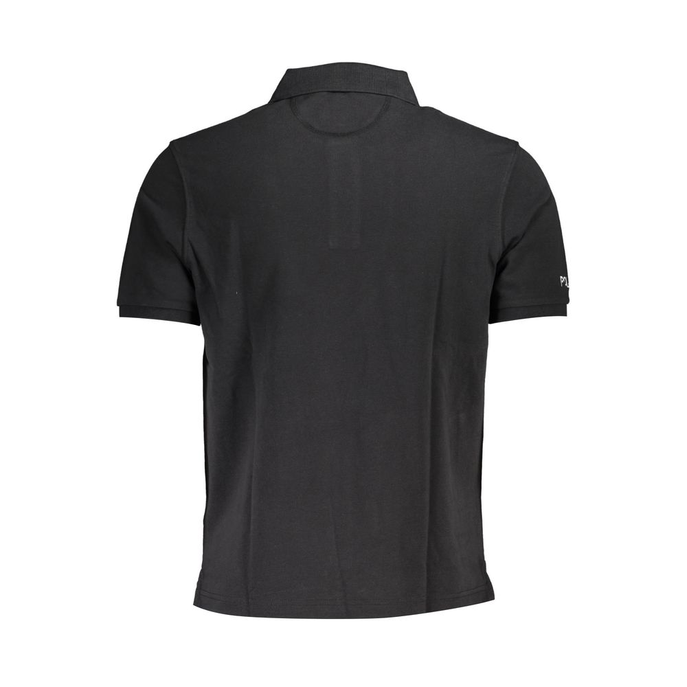 Black Cotton Men Polo Shirt