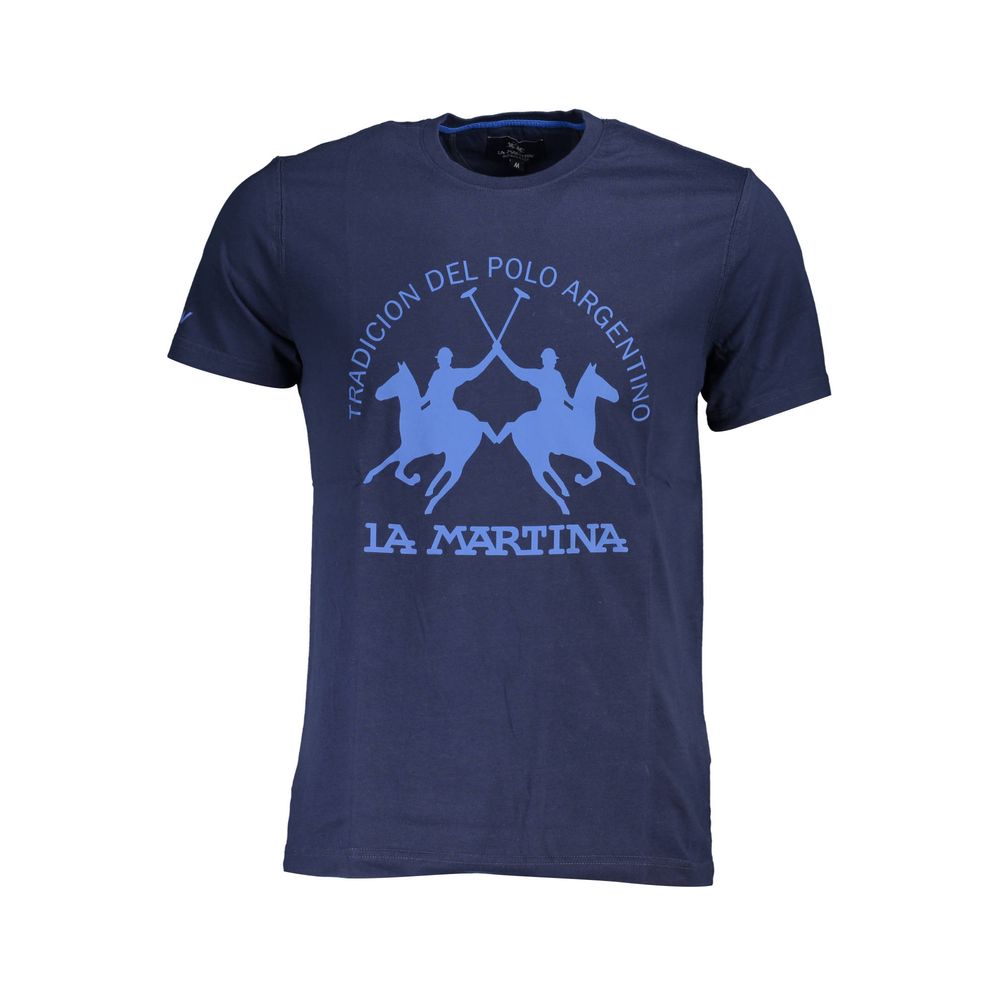 Blue Cotton Men T-Shirt