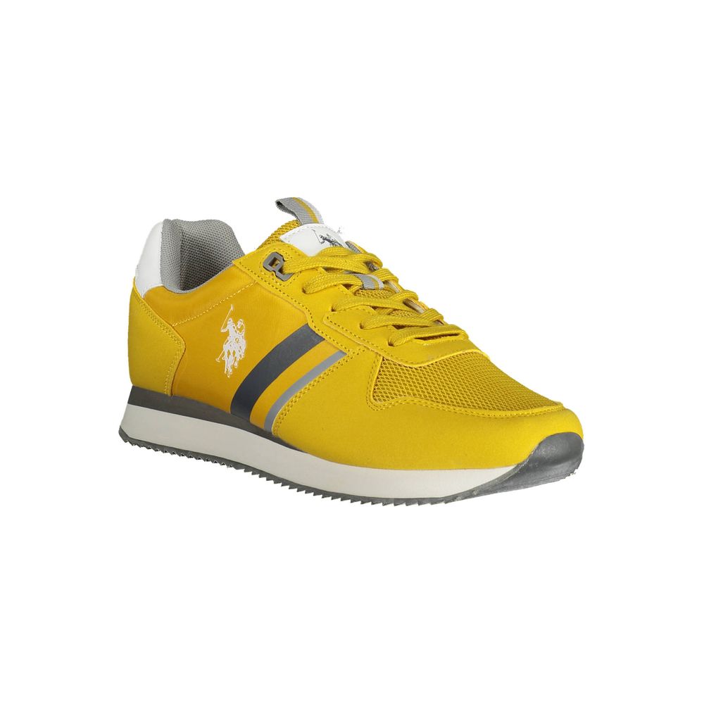 Radiant Yellow Sports Sneakers with Contrasting Details