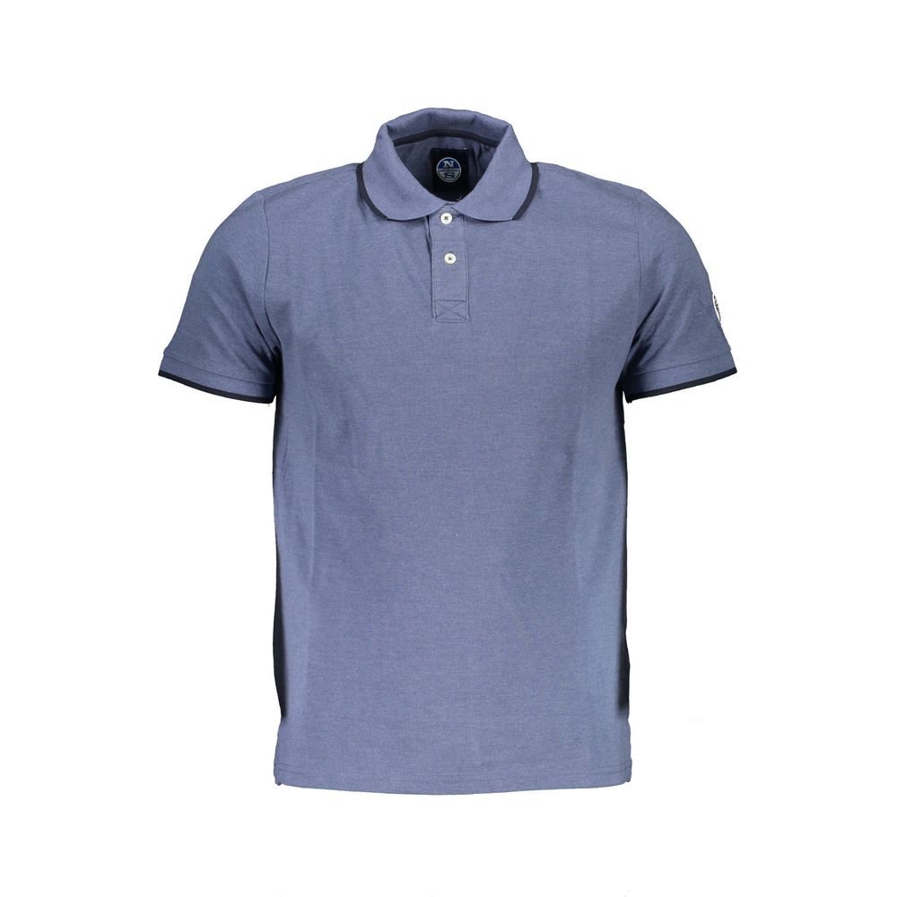 Blue Cotton Mens Polo Shirt