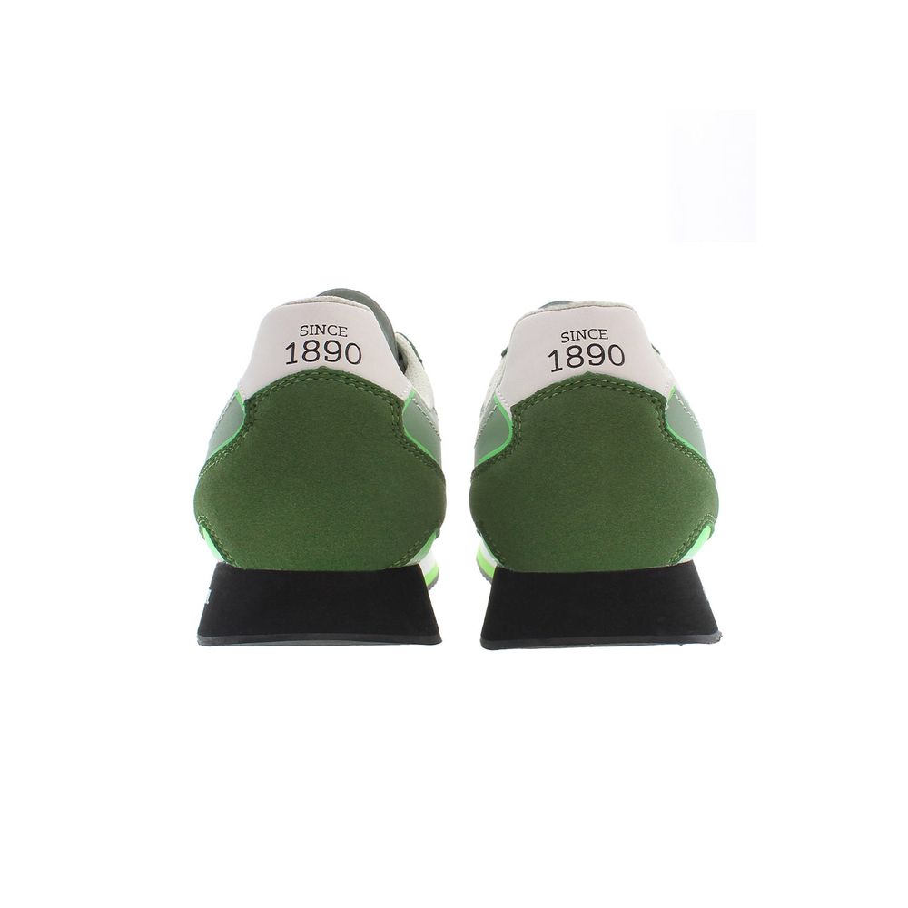 Green Polyester Men Sneaker