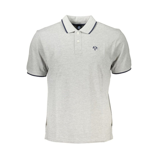 Gray Cotton Polo Shirt