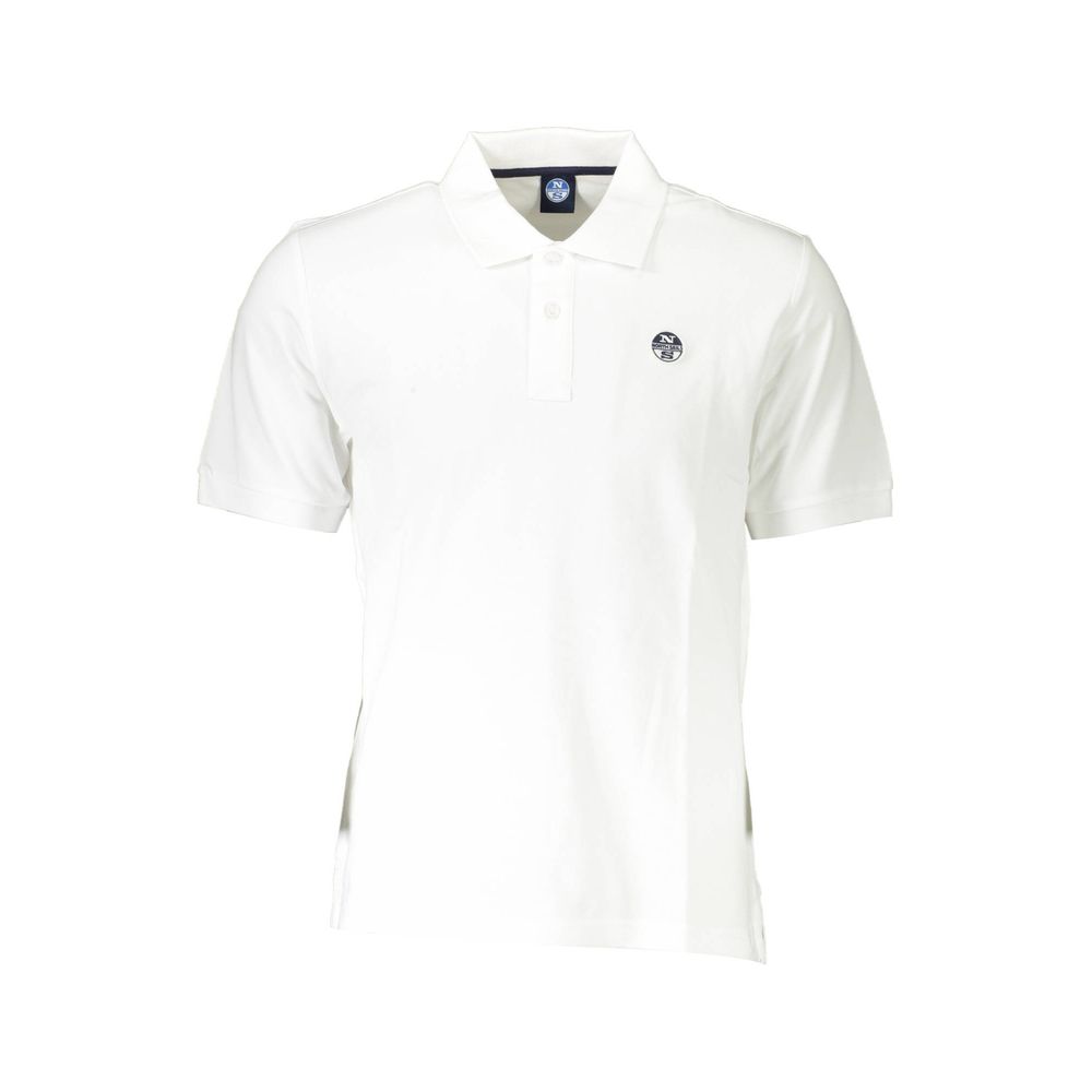 Elegant White Short-Sleeved Polo for Men