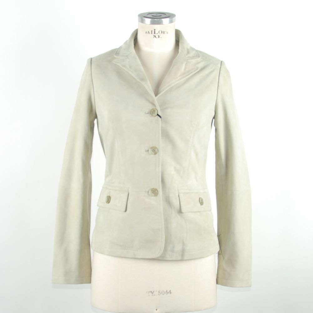 White Leather Women Jacket