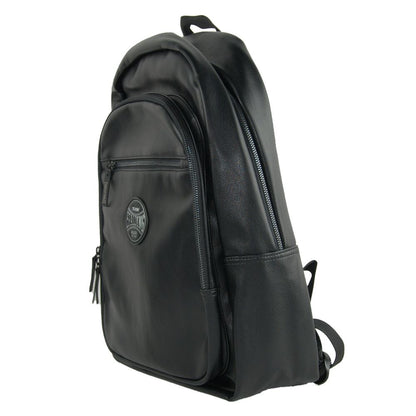 Black Polyethylene Men Backpack