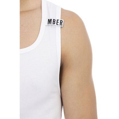 White Cotton Men Tank Top