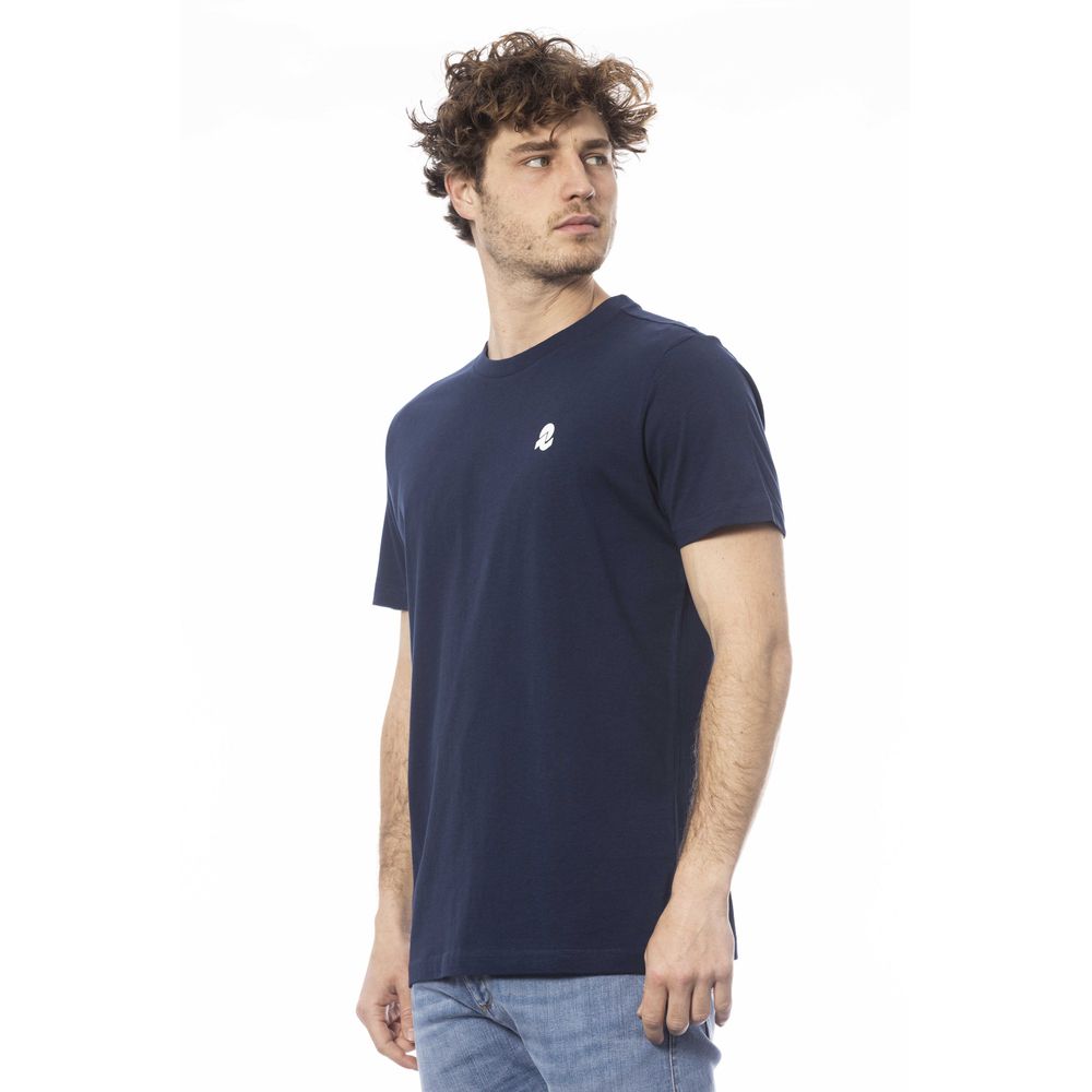 Blue Cotton Men T-Shirt