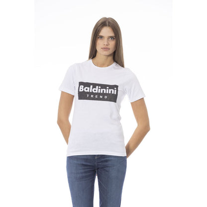 White Cotton Women T-Shirt