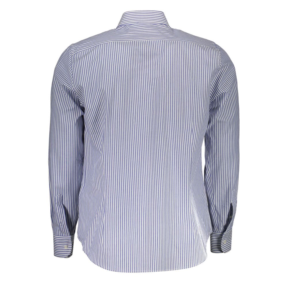 Elegant Blue Cotton Long Sleeve Shirt