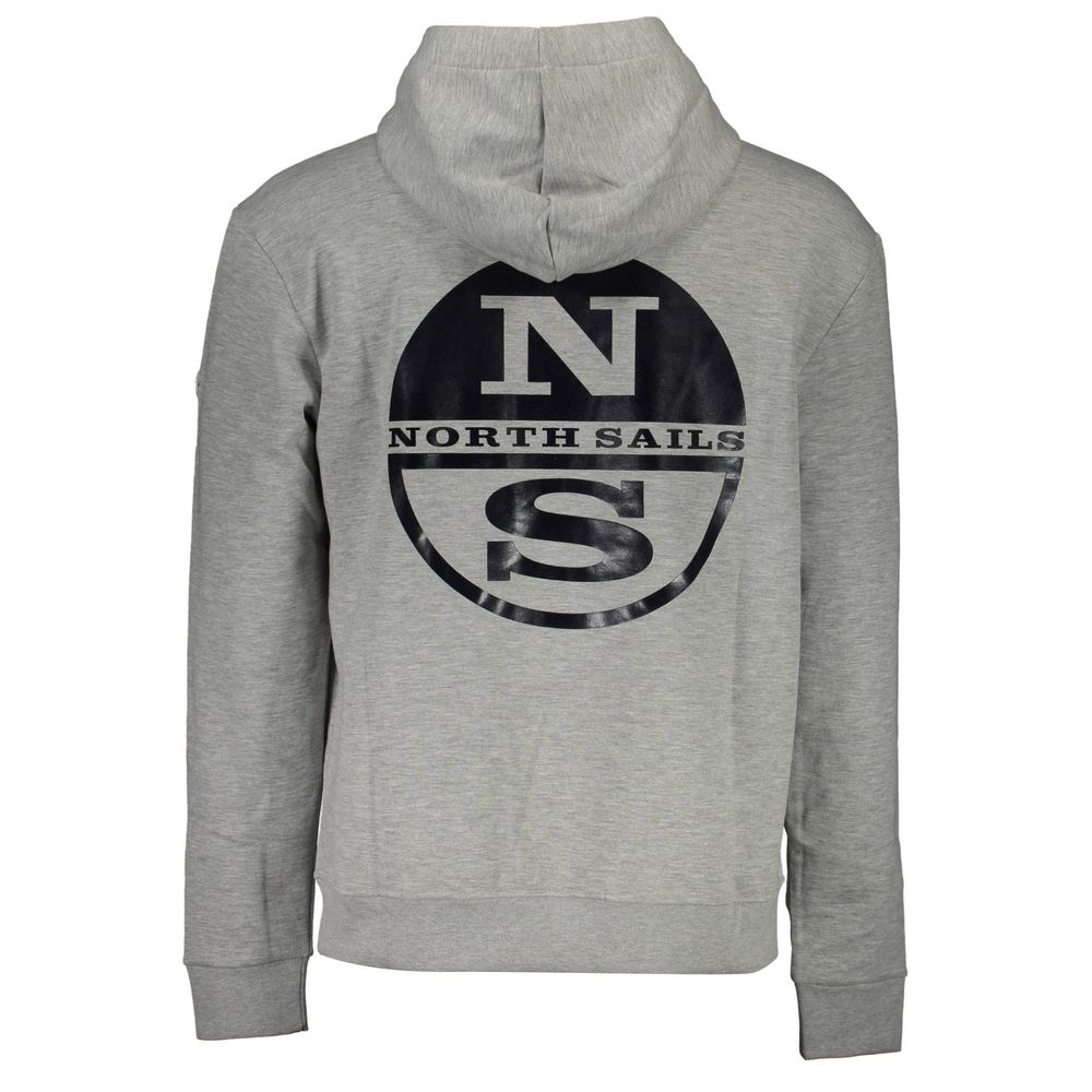 Chic Gray Hooded Sweatshirt with Print