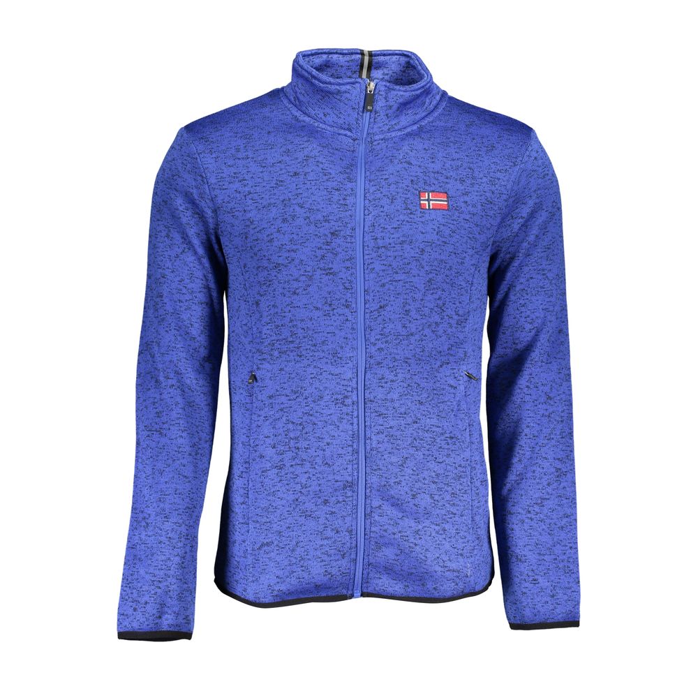 Sleek Blue Long Sleeve Zip Sweatshirt