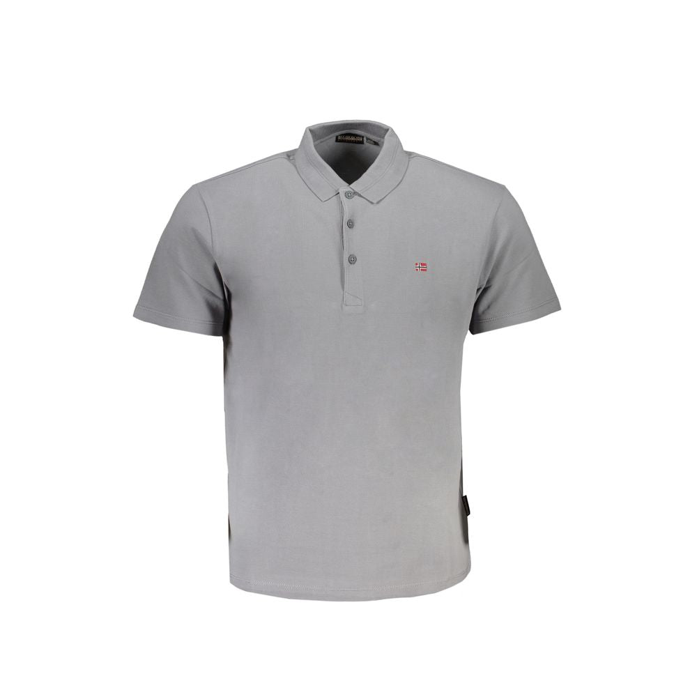 Gray Cotton Polo Shirt