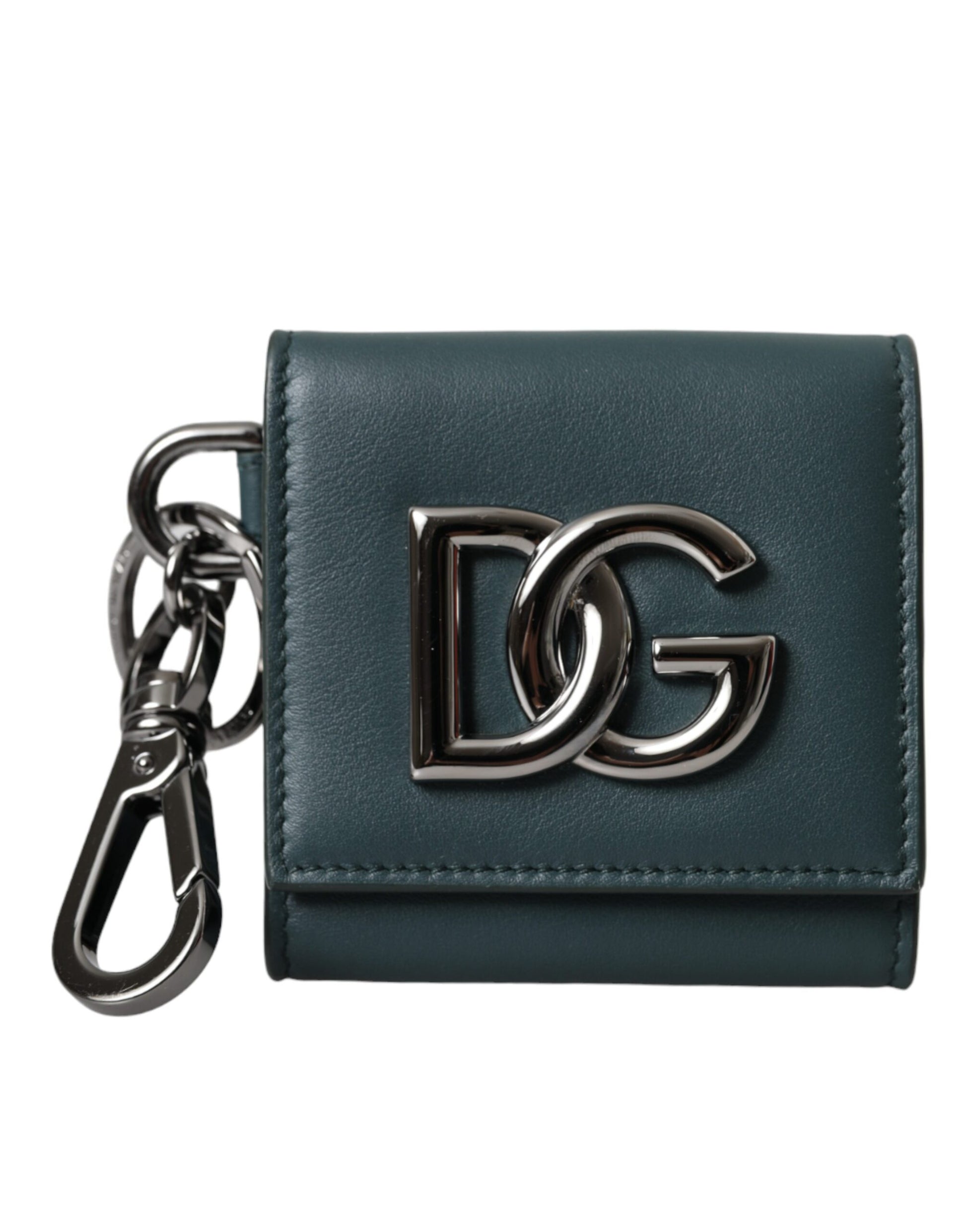 Green Calfskin Leather DG Logo Keyring Coin Purse Wallet