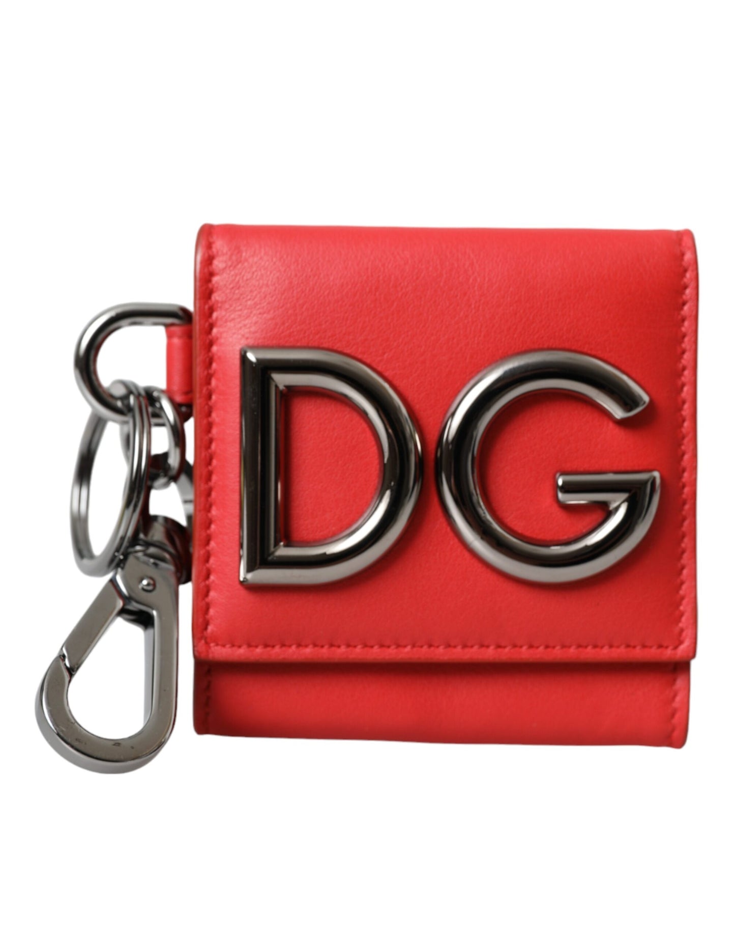 Red Calfskin Leather DG Logo Keyring Coin Purse Wallet