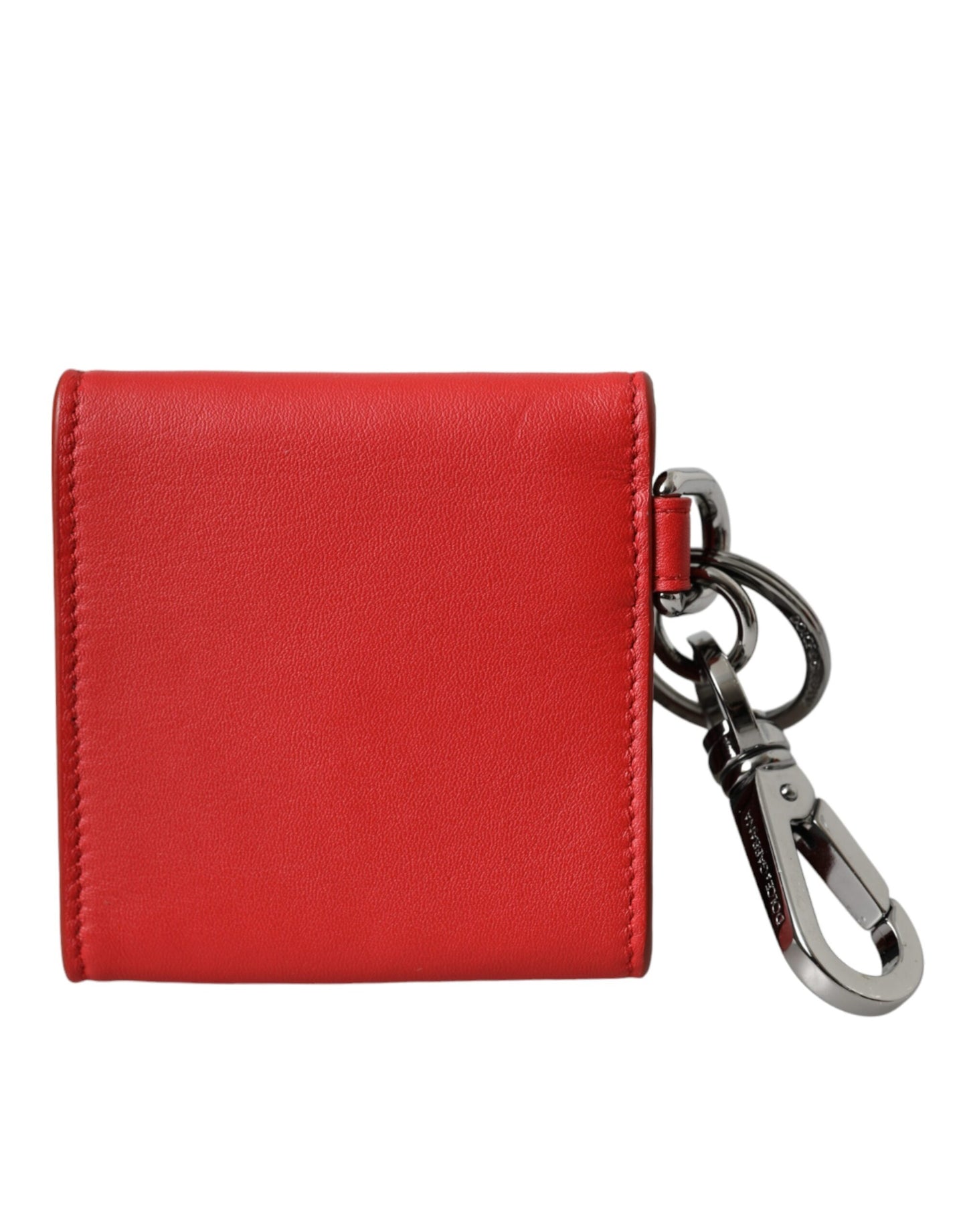 Red Calfskin Leather DG Logo Keyring Coin Purse Wallet