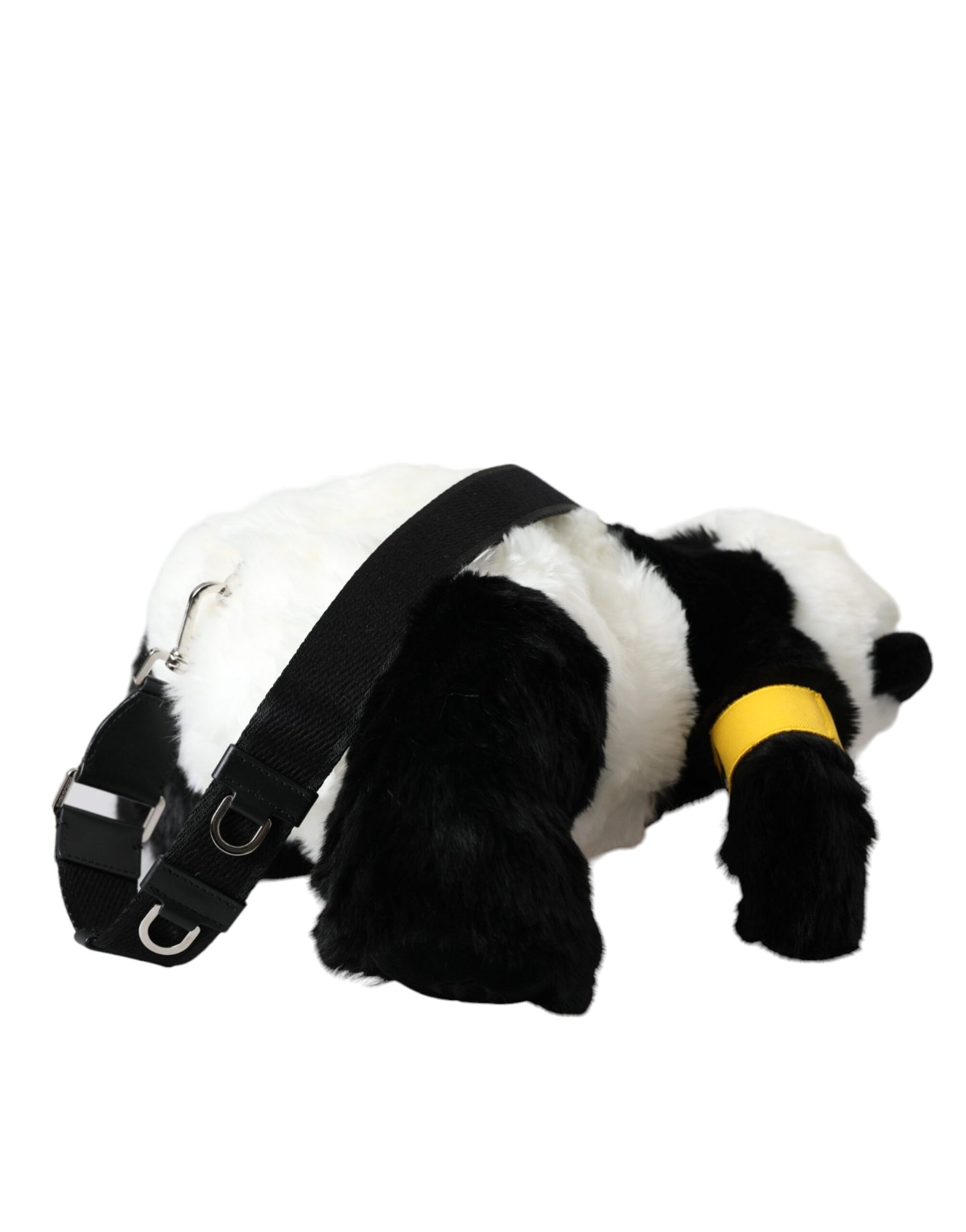 Black White Eco-Fur Animal Panda Shoulder Bag