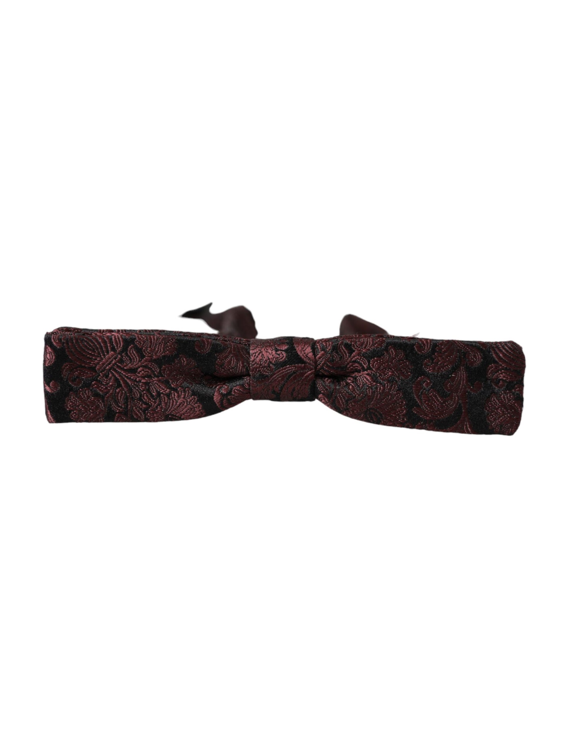 Maroon Floral Silk Adjustable Neck Men Bow Tie