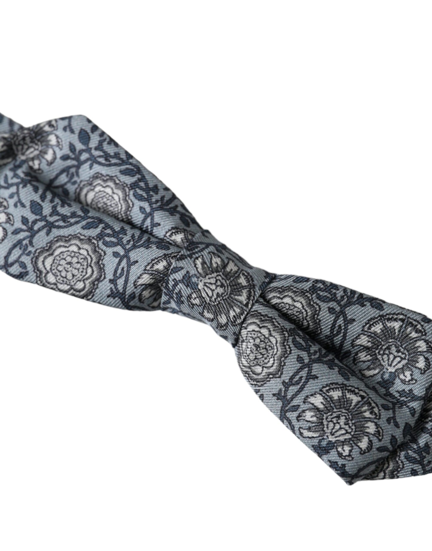 Gray Silk Patterned Adjustable Neck Men Bow Tie