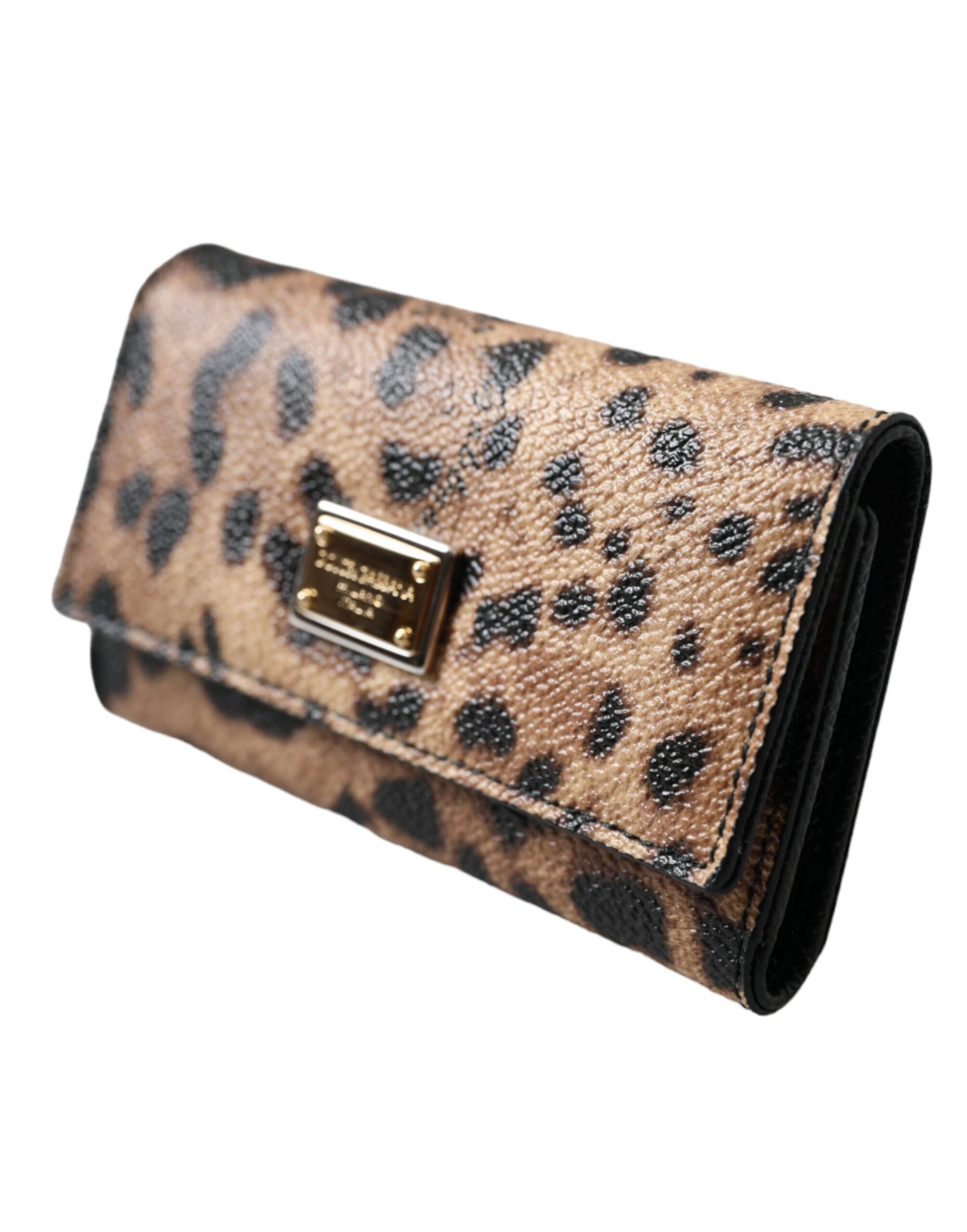 Brown Leopard PVC Pouch Key Holder Case Keyring