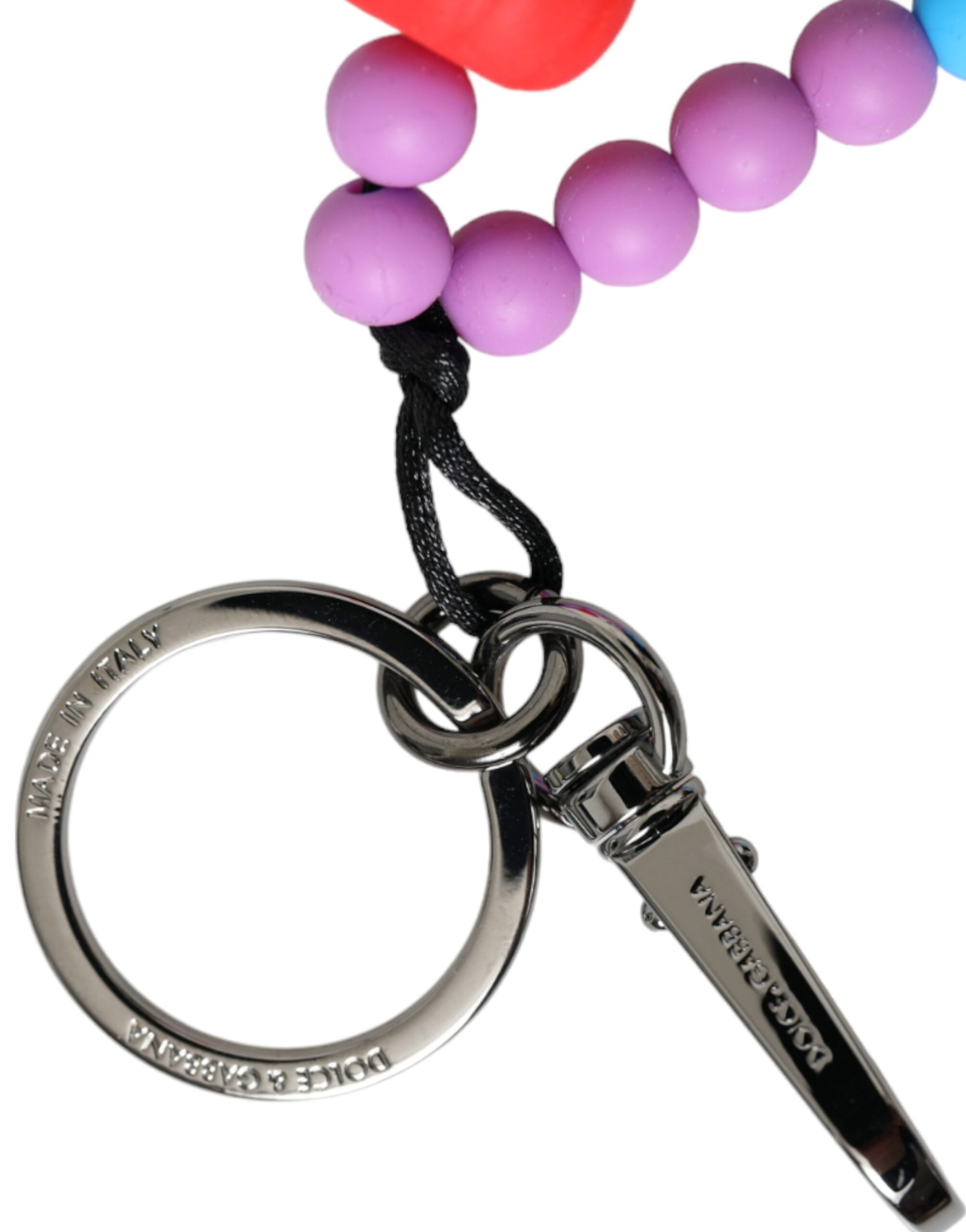 Multicolor Beaded DG Charm Accessory Keychain Keyring