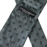 Green 100% Silk Patterned Adjustable Men Tie