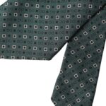 Green Silk Branded Logo Adjustable Men Tie