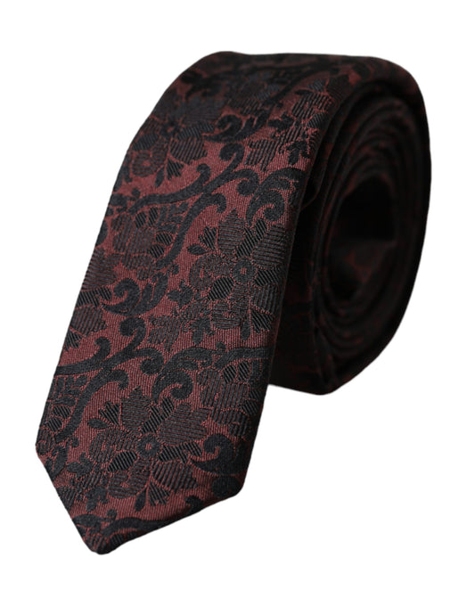 Maroon Floral Fantasy Silk Adjustable Men Tie