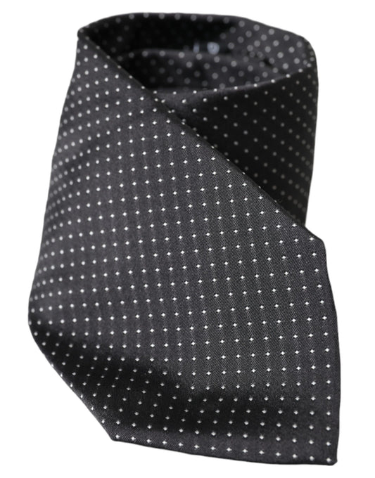 Black Polka Dot Silk Adjustable Men Tie