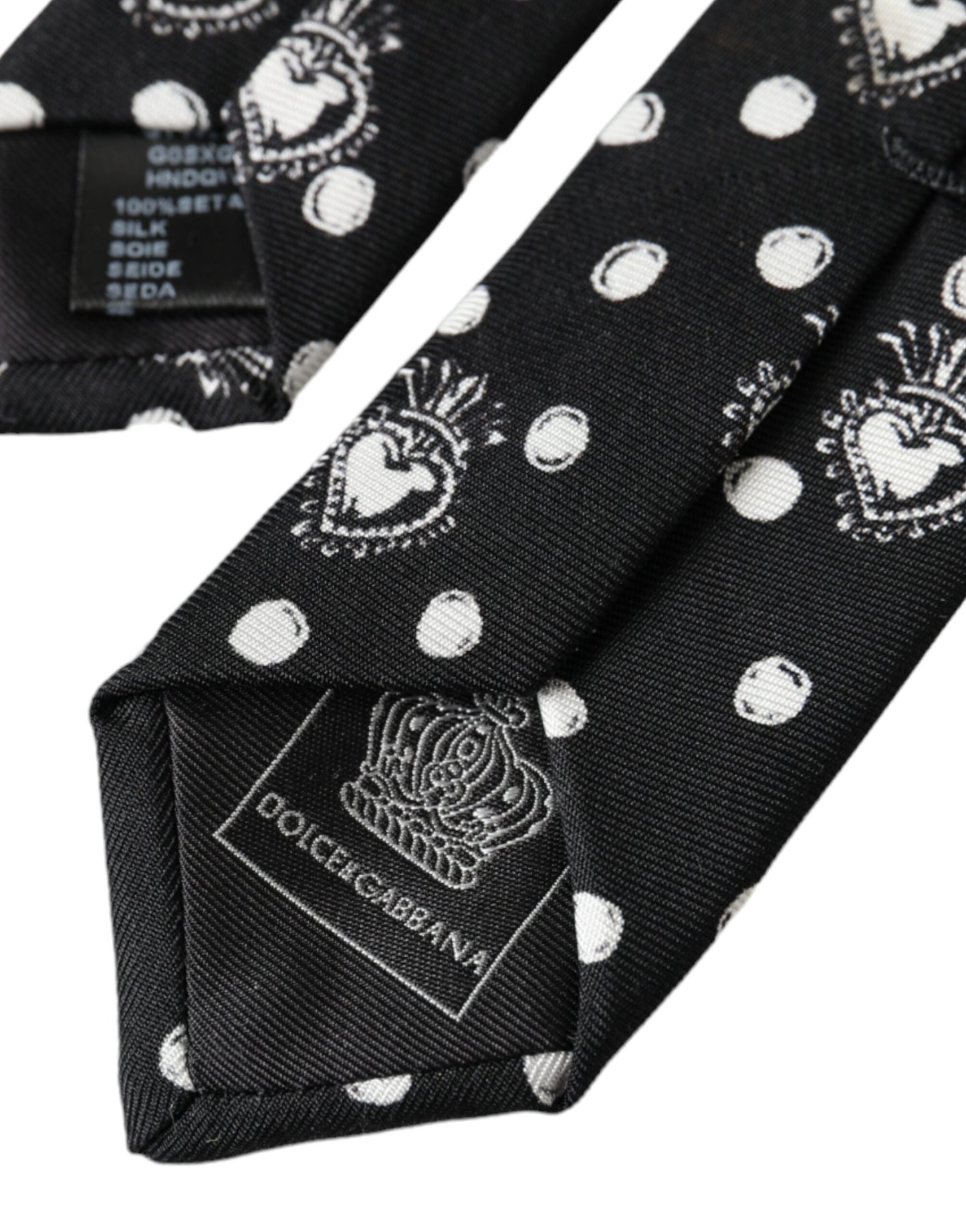 Black Heart Polka Dot Adjustable Tie