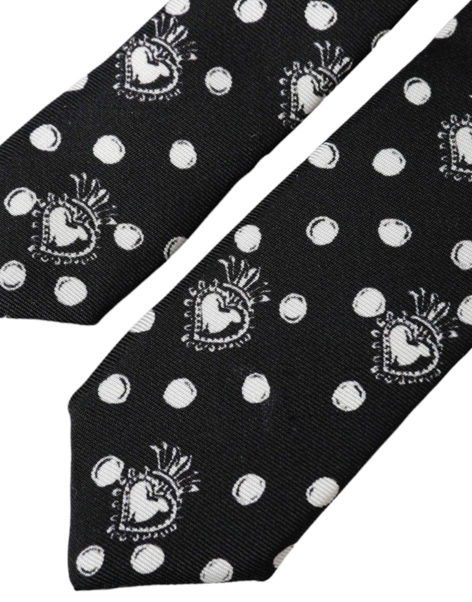 Black Heart Polka Dot Adjustable Tie