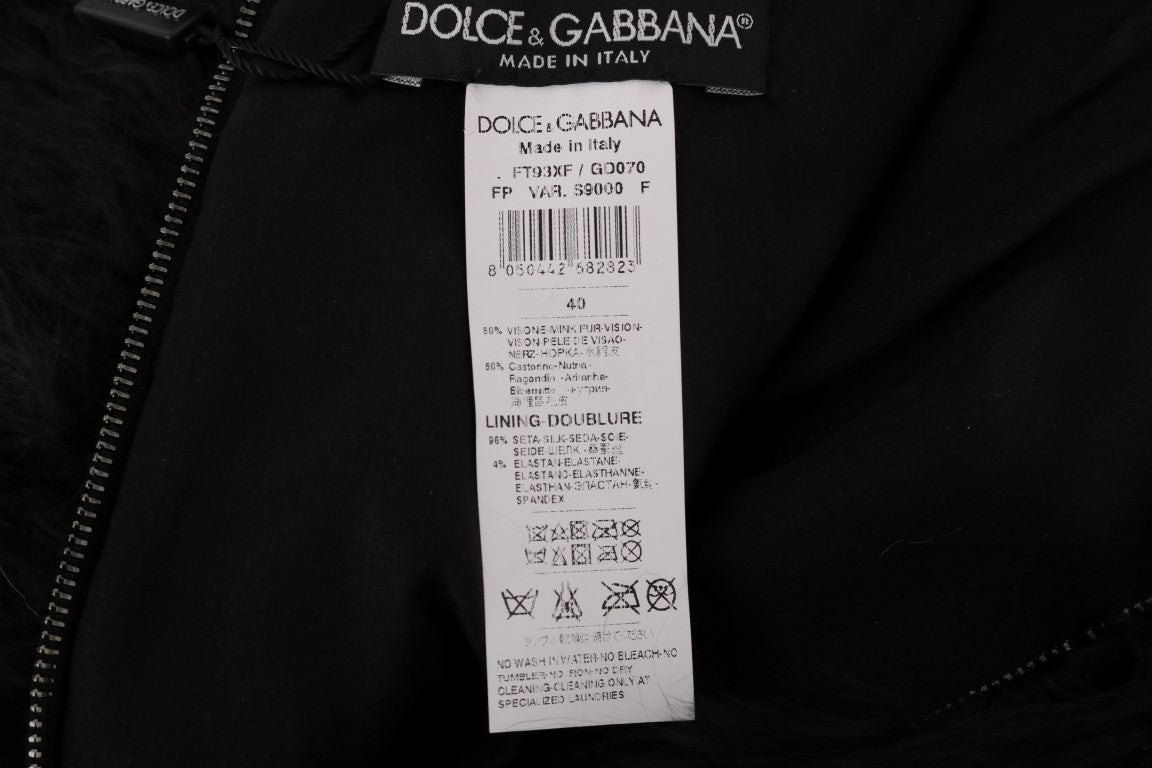 Dolce & Gabbana Exquisite Black Mink Fur Mini Shorts