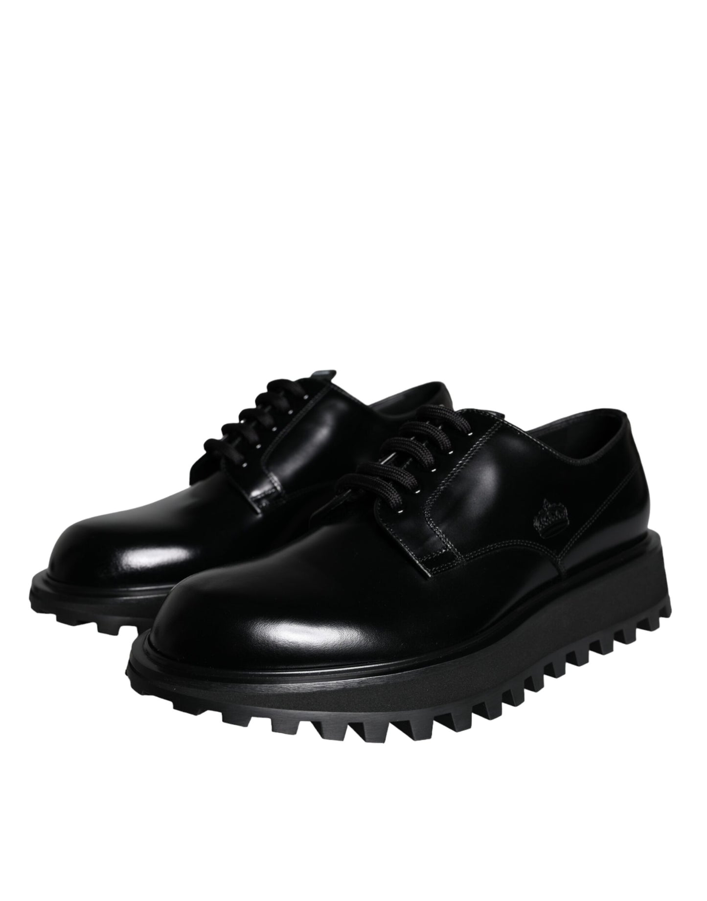 Black Calf Leather Derby Formal Dress Shoes