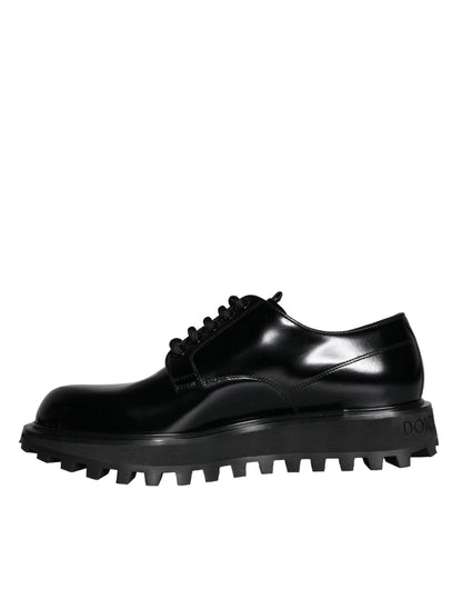 Black Calf Leather Derby Formal Dress Shoes