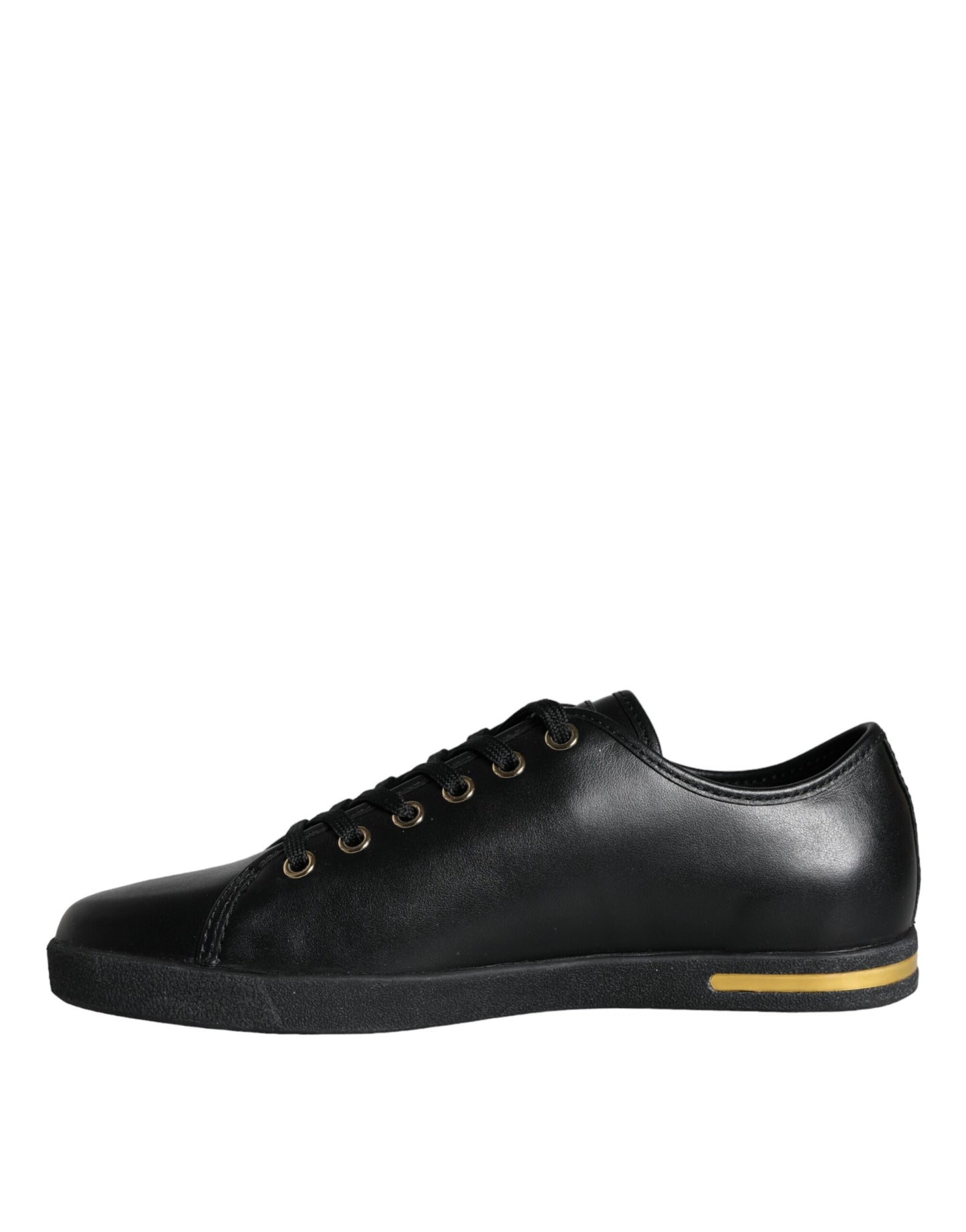 Black Gold Leather Classic Sneakers Shoes