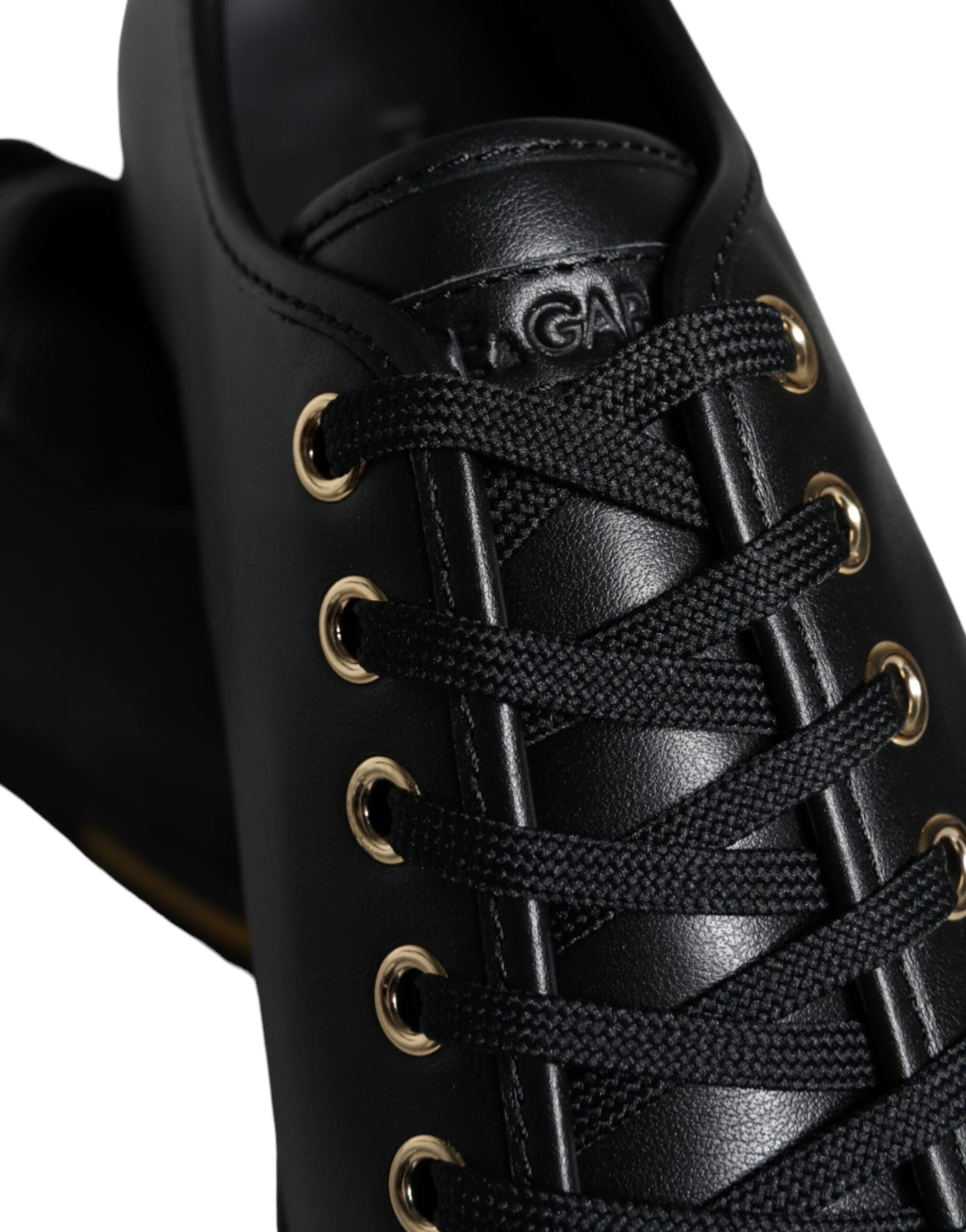 Black Gold Leather Classic Sneakers Shoes