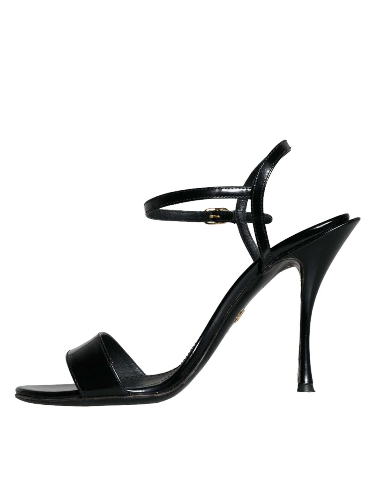 Black KEIRA Leather Heels Sandals Shoes