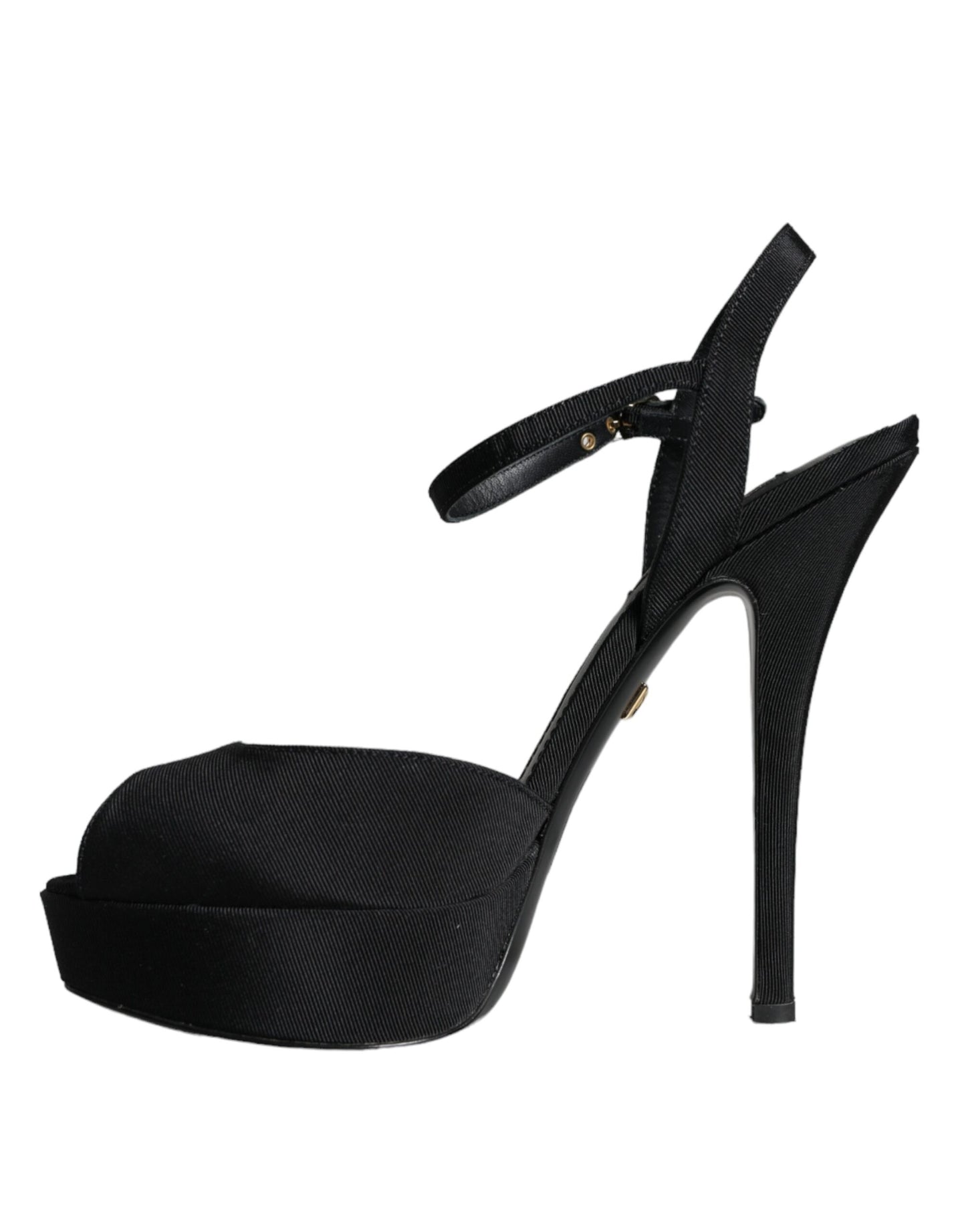 Black Leather Platform Heels Sandals Shoes