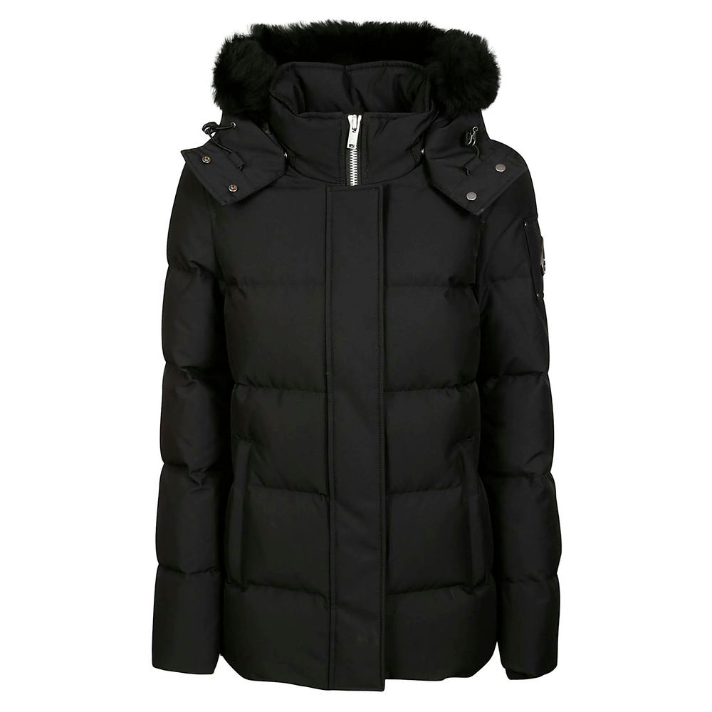 Black Polyester Jacket & Coat