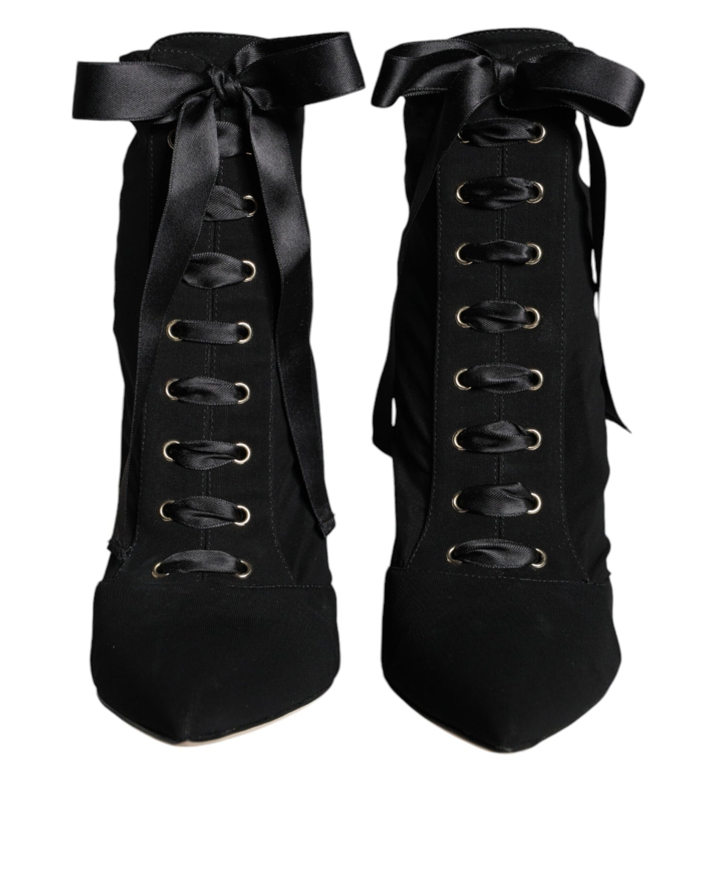 Black Jersey Stretch Ankle Booties Shoes