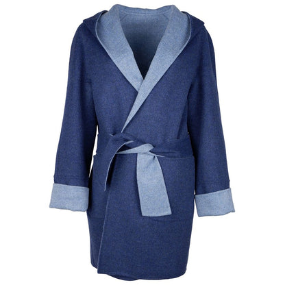 Blue Wool Vergine Jackets & Coat