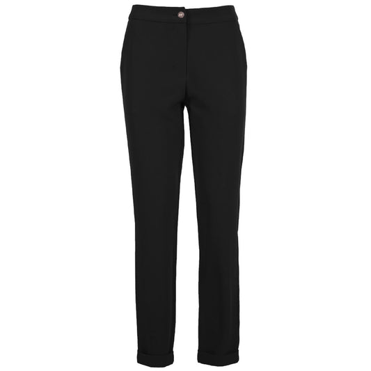 Black Polyester Jeans & Pant