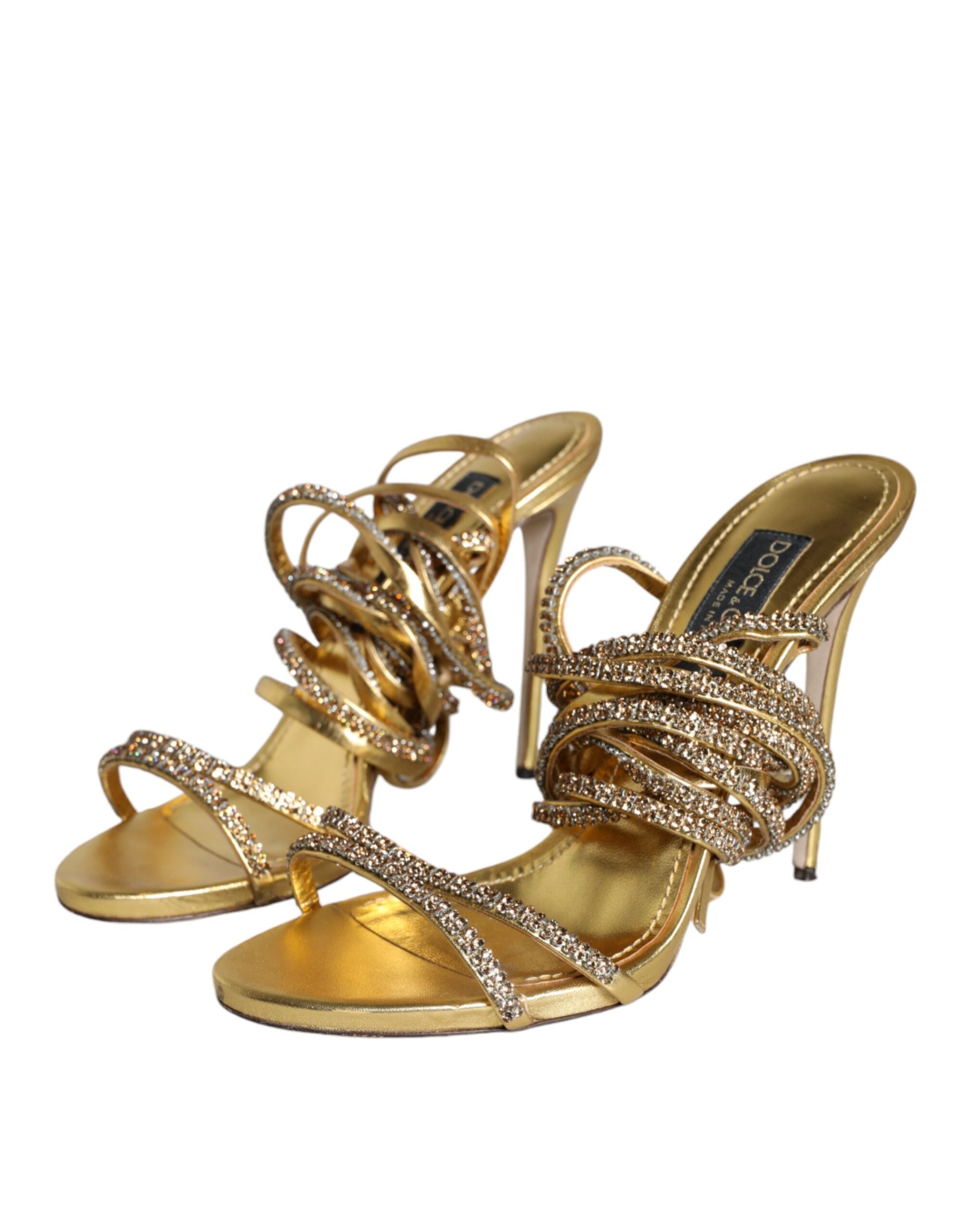 Gold Crystals Keira Heels Sandals Shoes