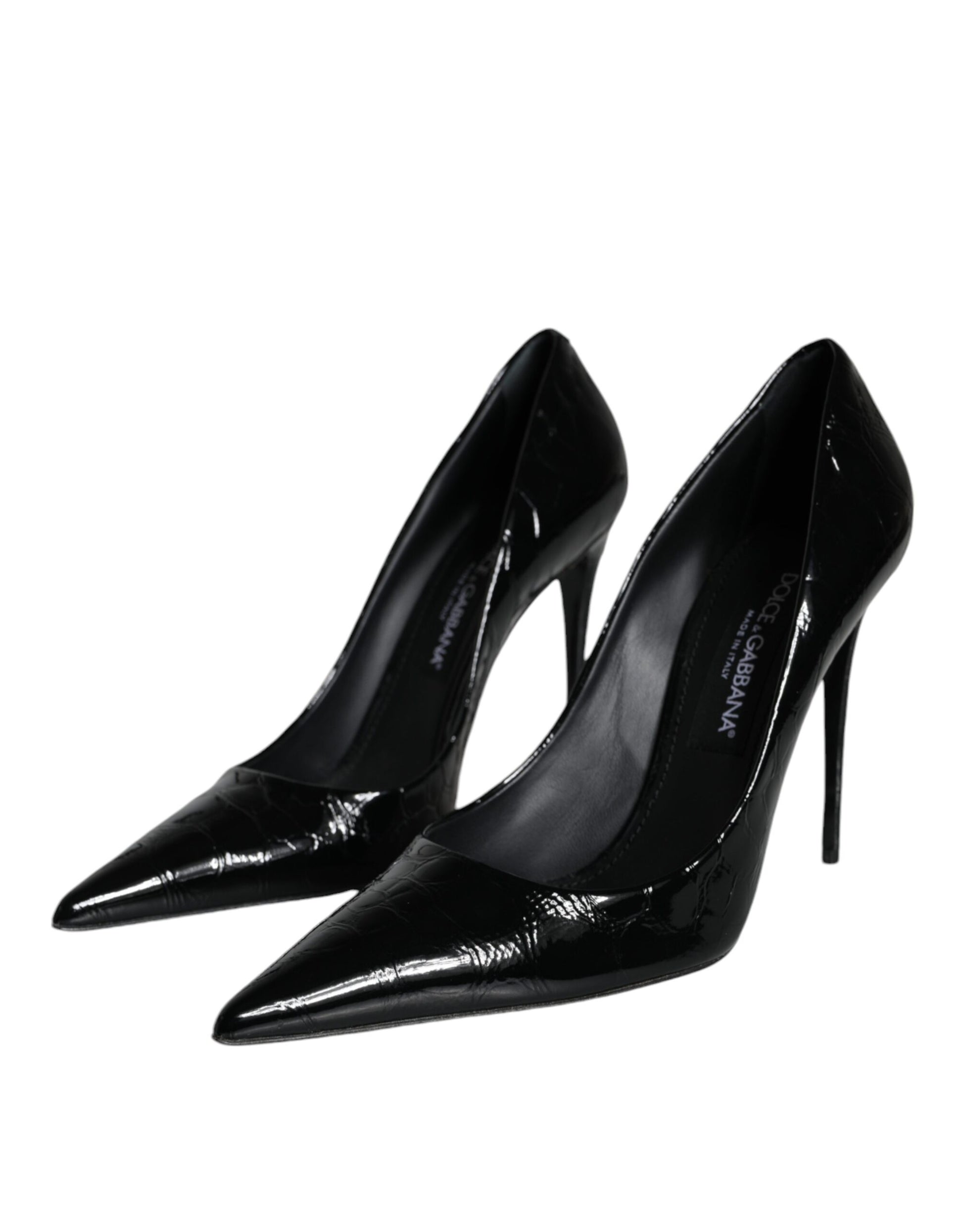 Black Patent Leather High Heels Pumps Shoes