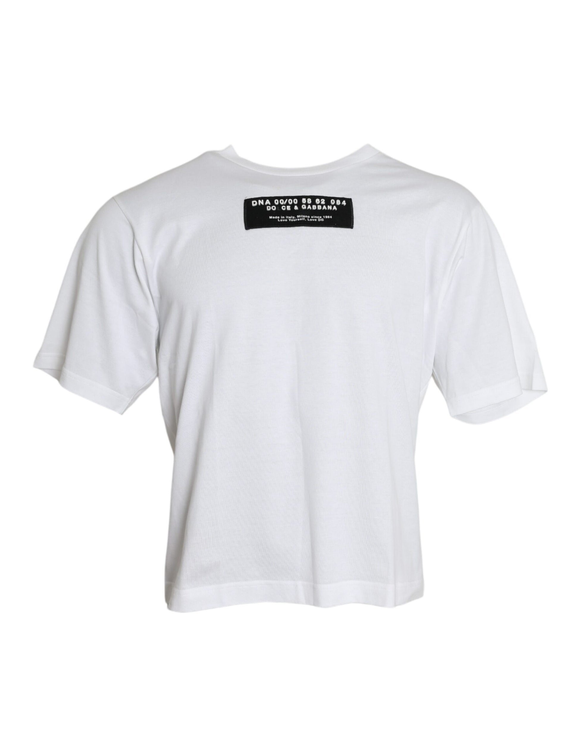 White Cotton Short Sleeve Crewneck T-shirt