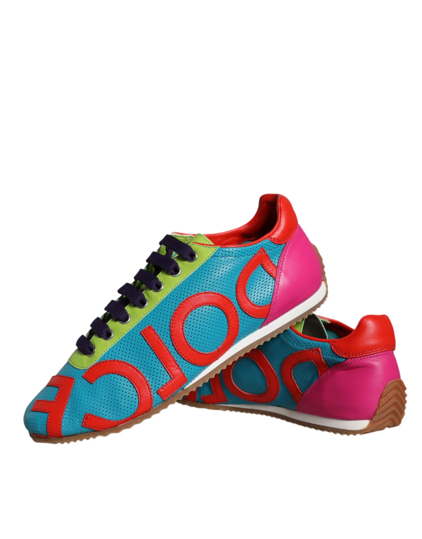 Multicolor Leather Logo Casual Sneakers Shoes